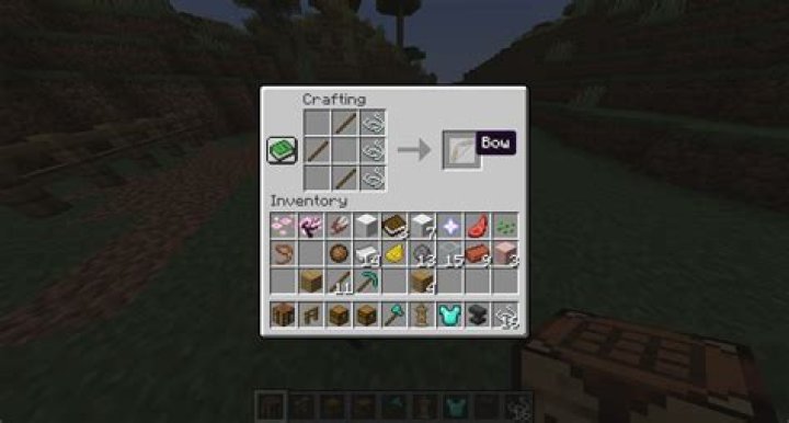 How do i make a bow in minecraft