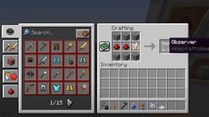 How do you make a observer in minecraft