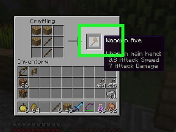 How do you make an axe in minecraft