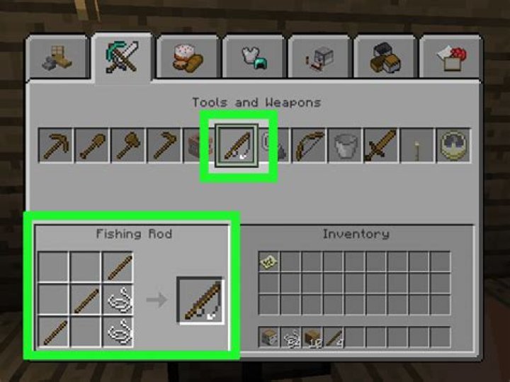 How to build a fishing pole in minecraft