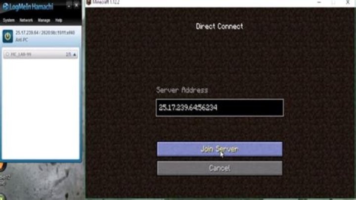 How to connect to minecraft server with hamachi
