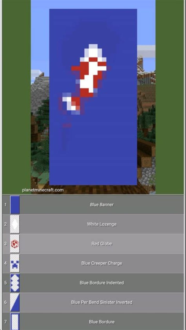 How to make a fish banner in minecraft
