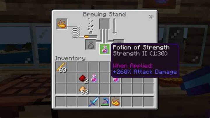 How to make a strength potion in minecraft