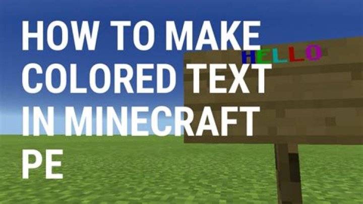 How to make colored text in minecraft pe
