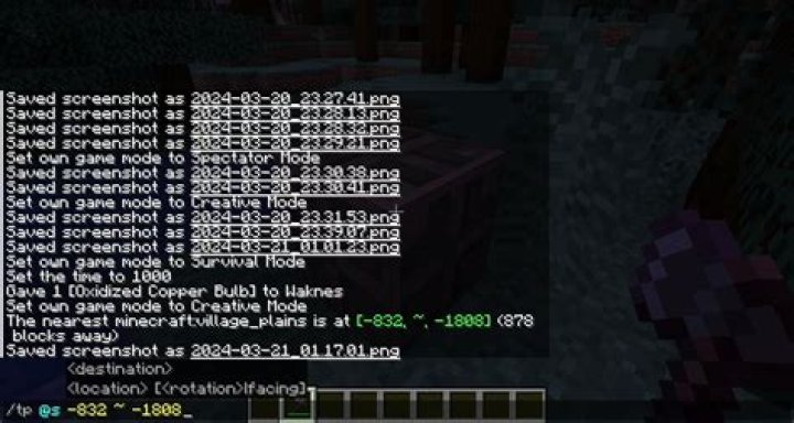 How to teleport to a location in minecraft
