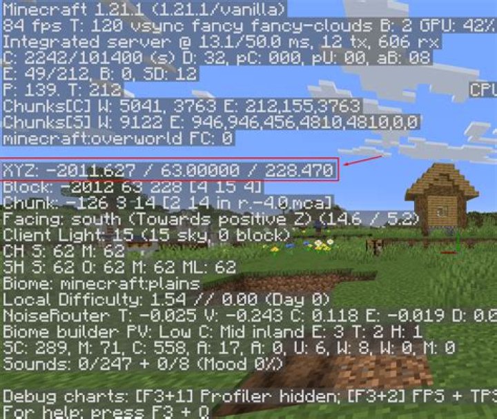 How to turn on coordinates in minecraft java