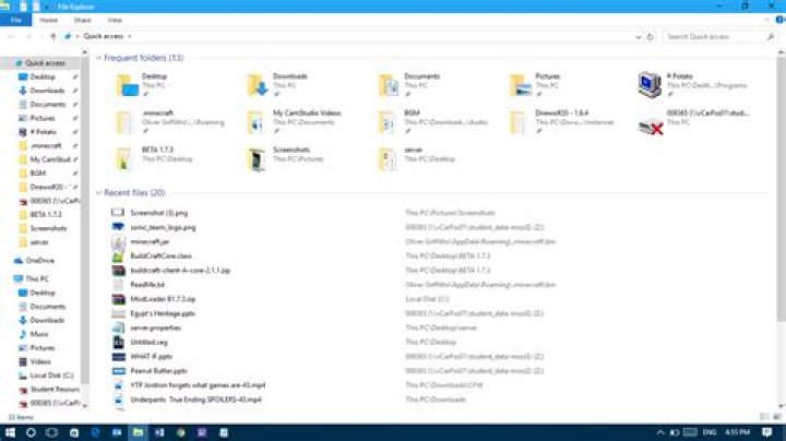 Where is the minecraft folder on windows 10